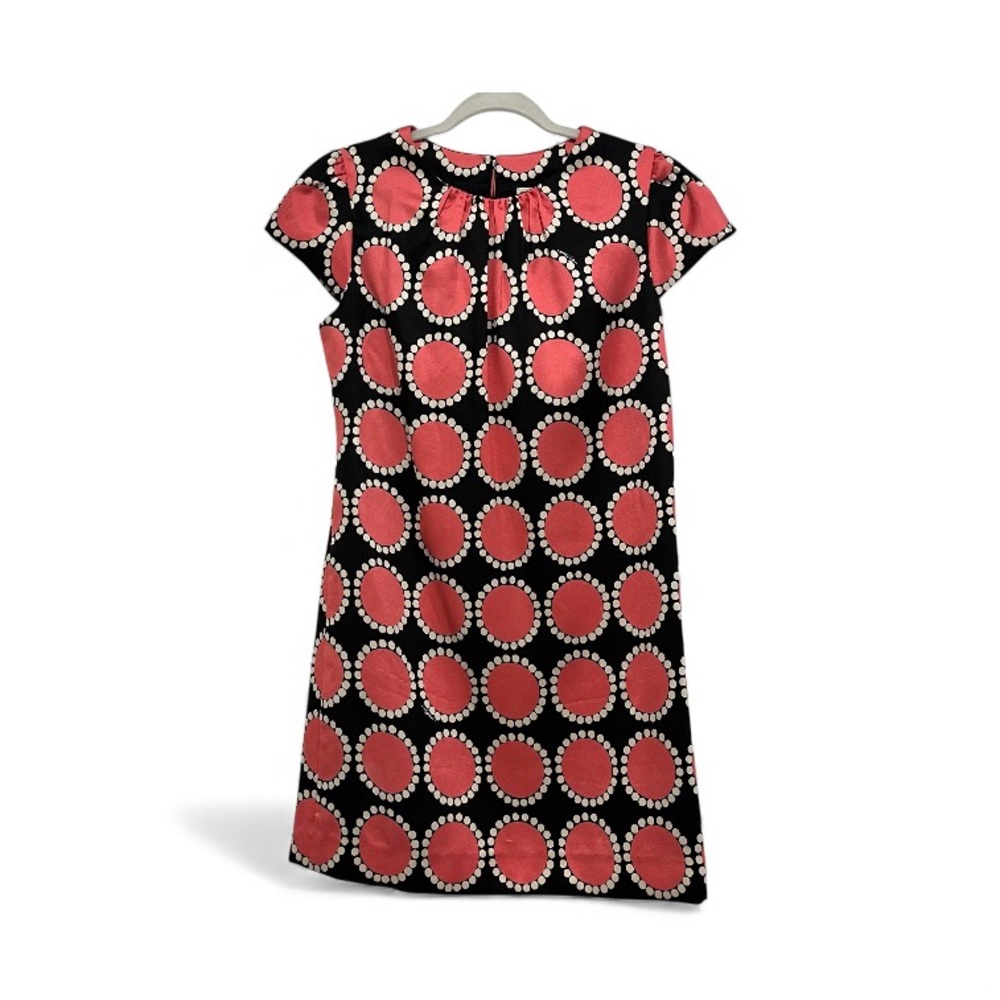 Milly Dress Black Pink Circle Pattern Mini Dress New York Size 10 cocktail dress